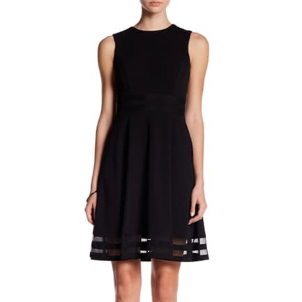Calvin Klein Fit & Flare Illusion Hem Dress